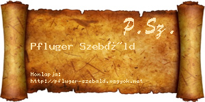 Pfluger Szebáld névjegykártya